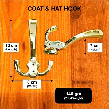 Brass Wall Hooks For Hanging Clothes Strong Up To 60 Kg