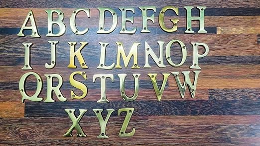 House Door Brass Alphabets A-Z (26) sign plaques